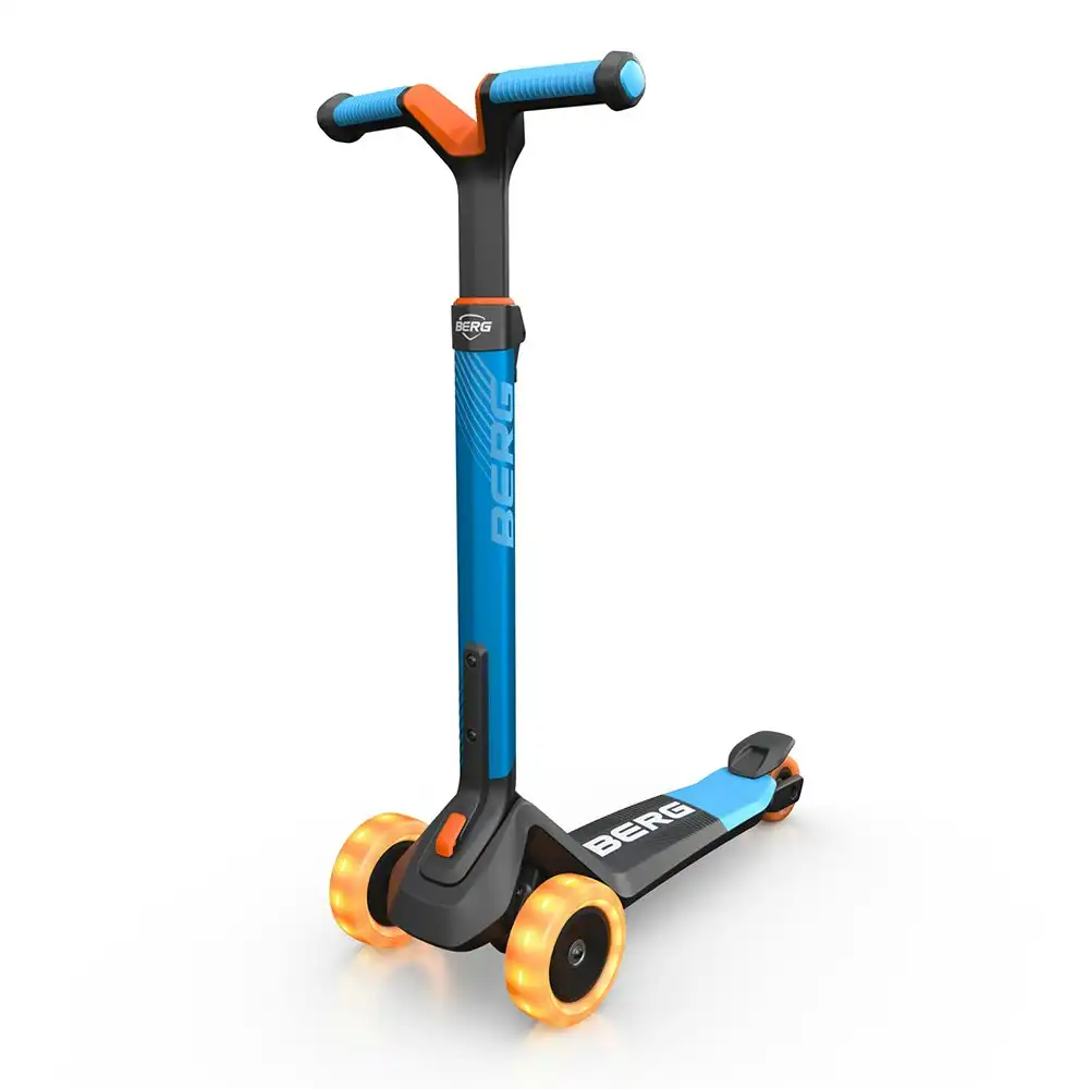 BERG Nexo Foldable Kids/Children's Ride On Push Scooter With Lights Blue 2y+