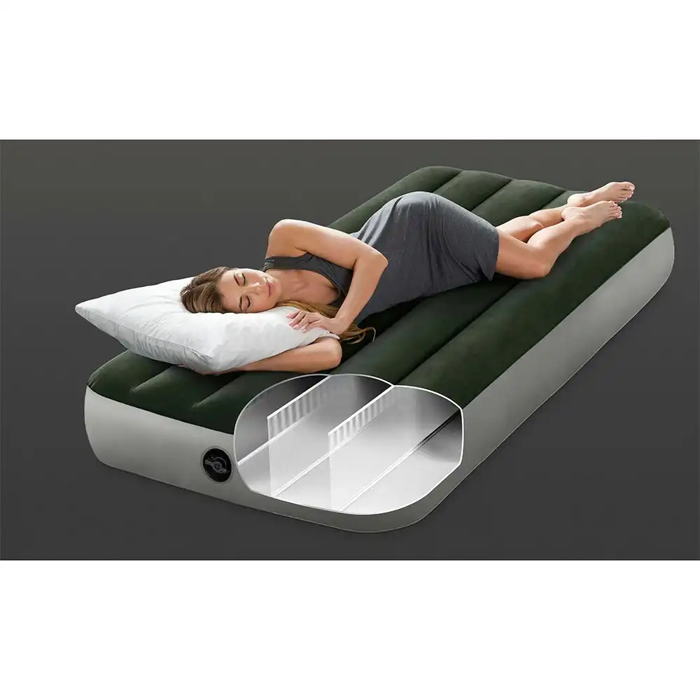 Intex Cot Dura-Beam Prestige Downy Airbed Inflatable Mattress Bed Junior Twin