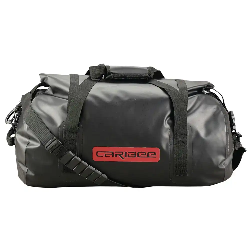Caribee 58cm Expedition Waterproof Kit Overnight Tube Duffle Carry Bag Black 50L