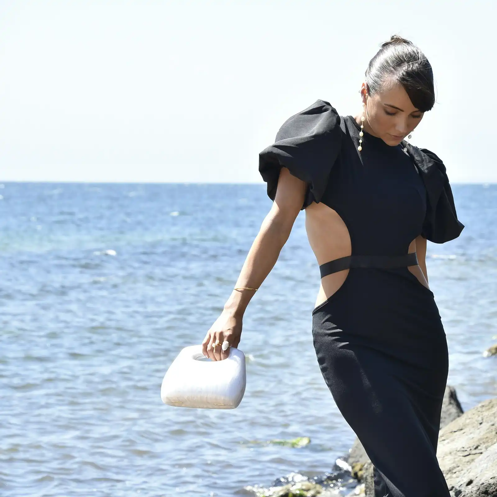 Culturesse Elka Artsy 19cm Resin Clutch Bag Women's Fashion Handbag Pearl White