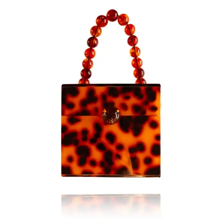 Culturesse Analeah Artsy 13.5cm Resin Cube Bag Women's Fashion Handbag Tortoise