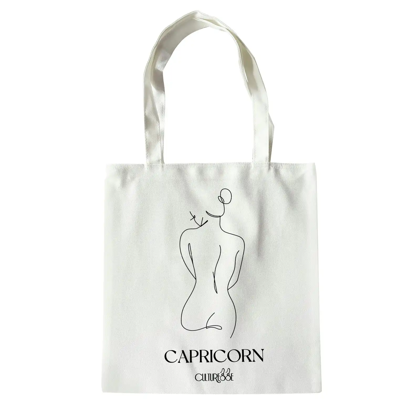 Culturesse She Is Capricorn Eco Zodiac 38cm Muse Tote Bag Women's Handbag White