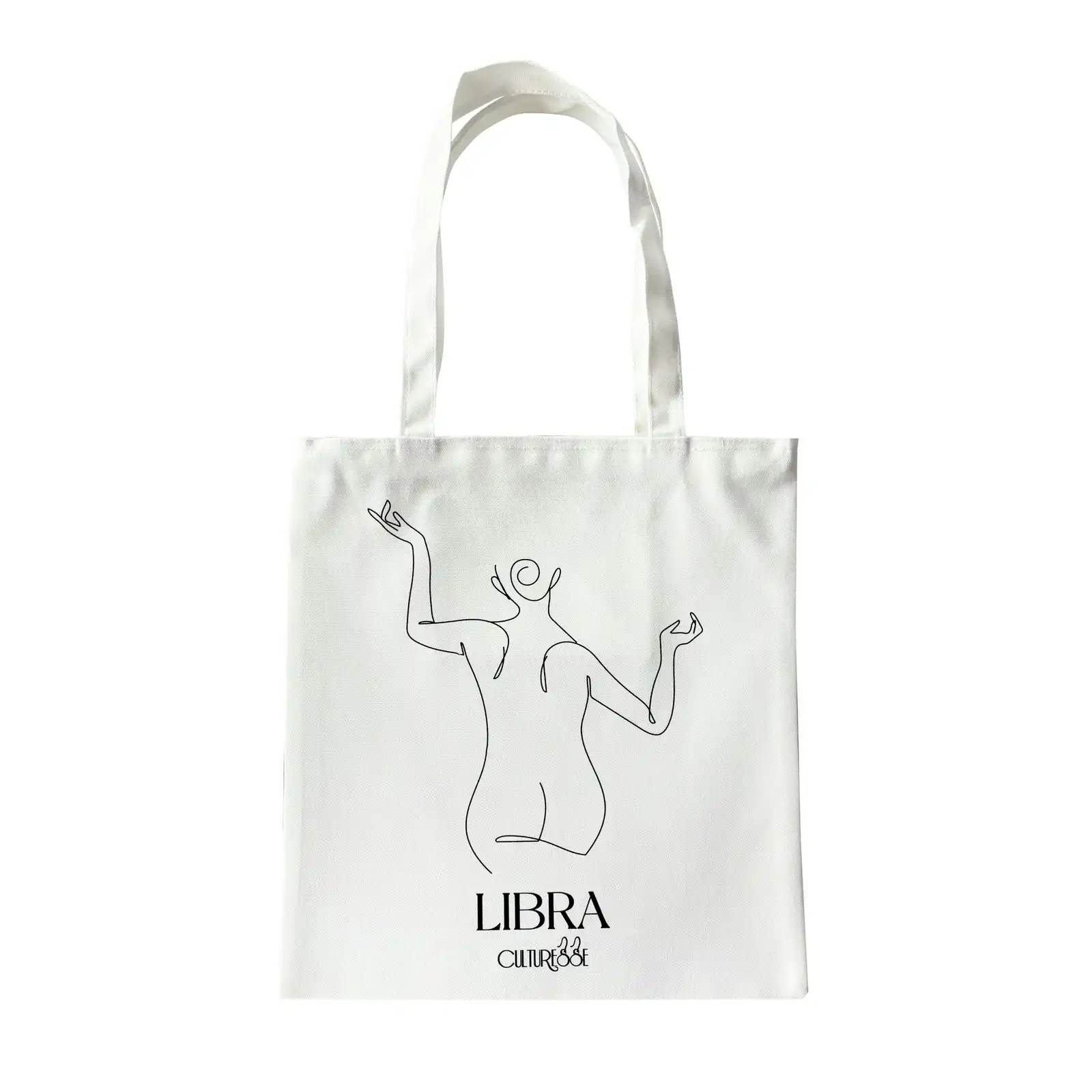 Culturesse She Is Libra Eco Zodiac 38cm Muse Tote Bag Women's Handbag White