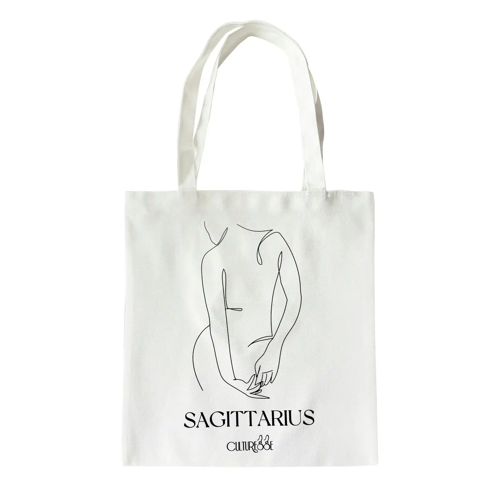 Culturesse She Is Sagittarius Eco Zodiac 38cm Muse Tote Bag Womens Handbag White