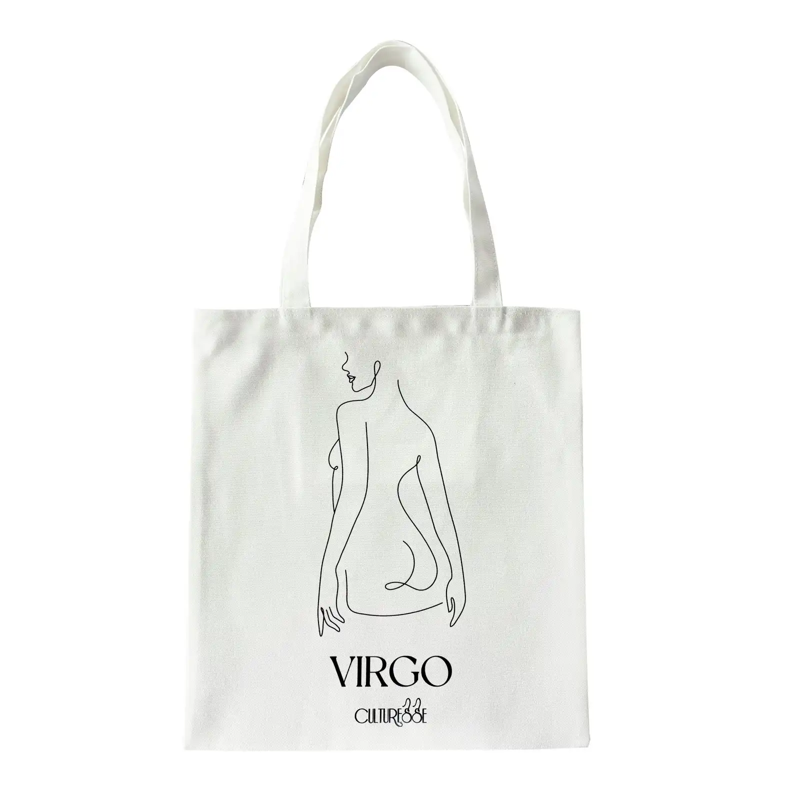 Culturesse She Is Virgo Eco Zodiac 38cm Muse Tote Bag Women's Handbag White