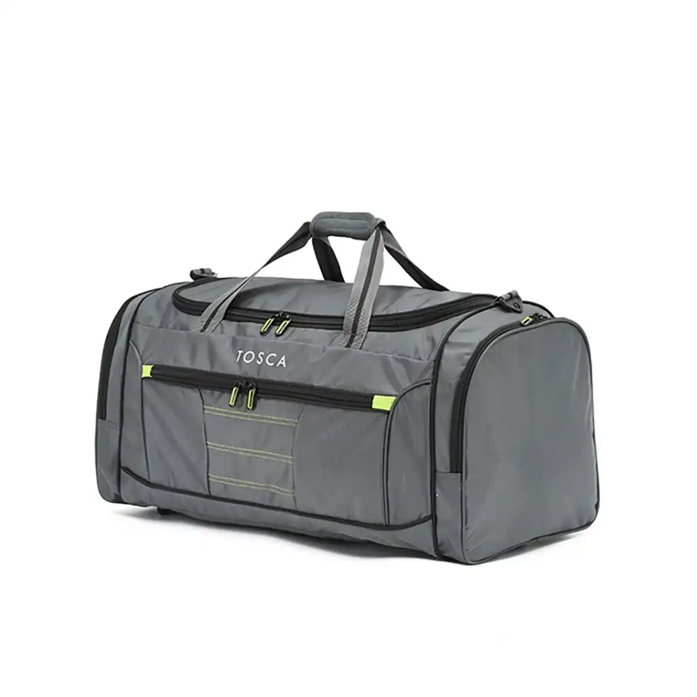 Tosca Medium Duffle/Weekender Multi Purpose Tote Bag 70x34x34cm - Grey/Lime