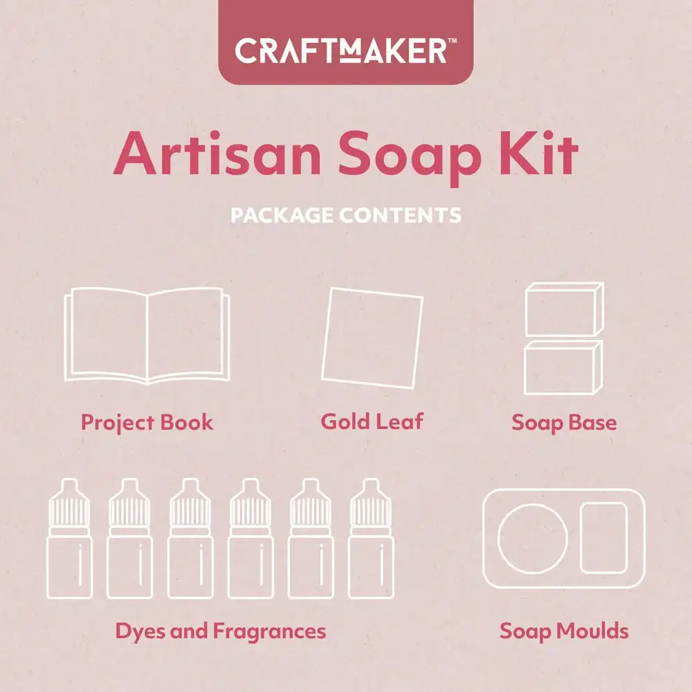 Craft Maker Artisan 32-Page Book Make Your Own DIY Bar Soap Kit w/ Shape Mould