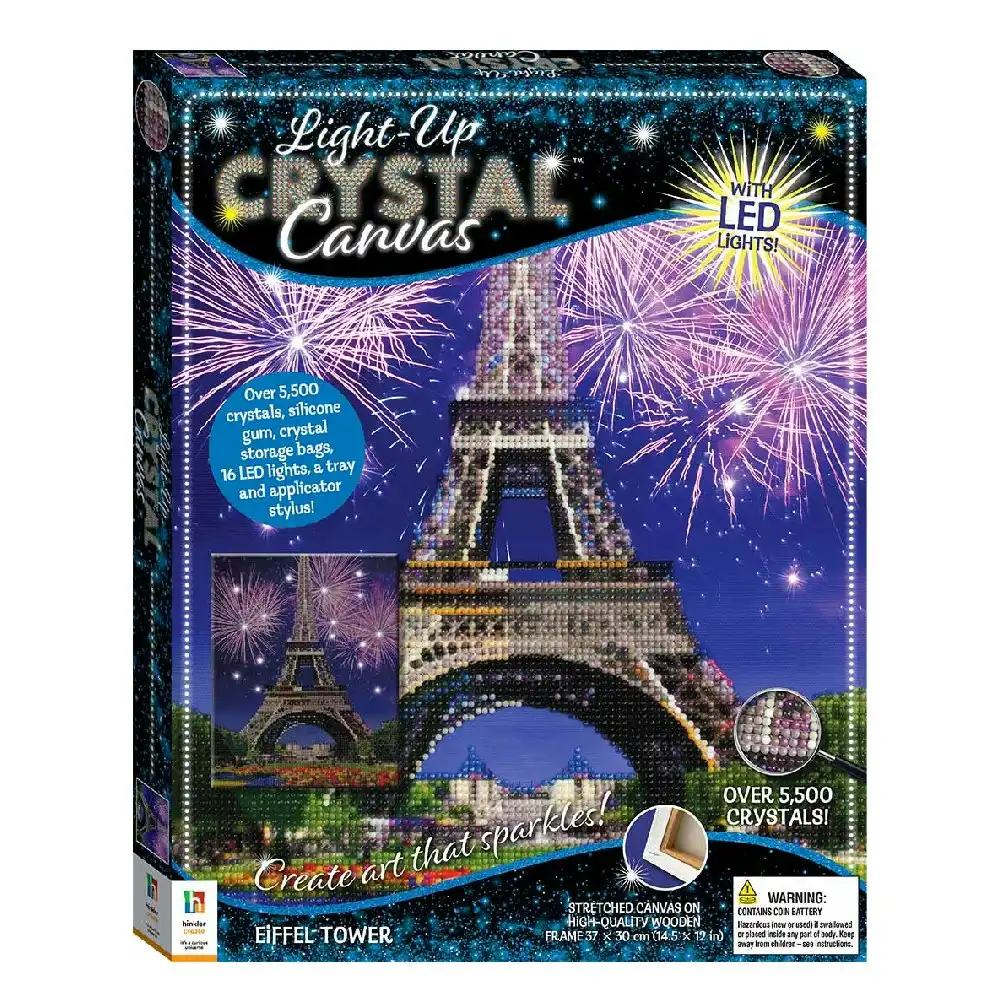 Art Maker Light-up Crystal Canvas Eiffel Tower Craft Activity Kit Gem Art