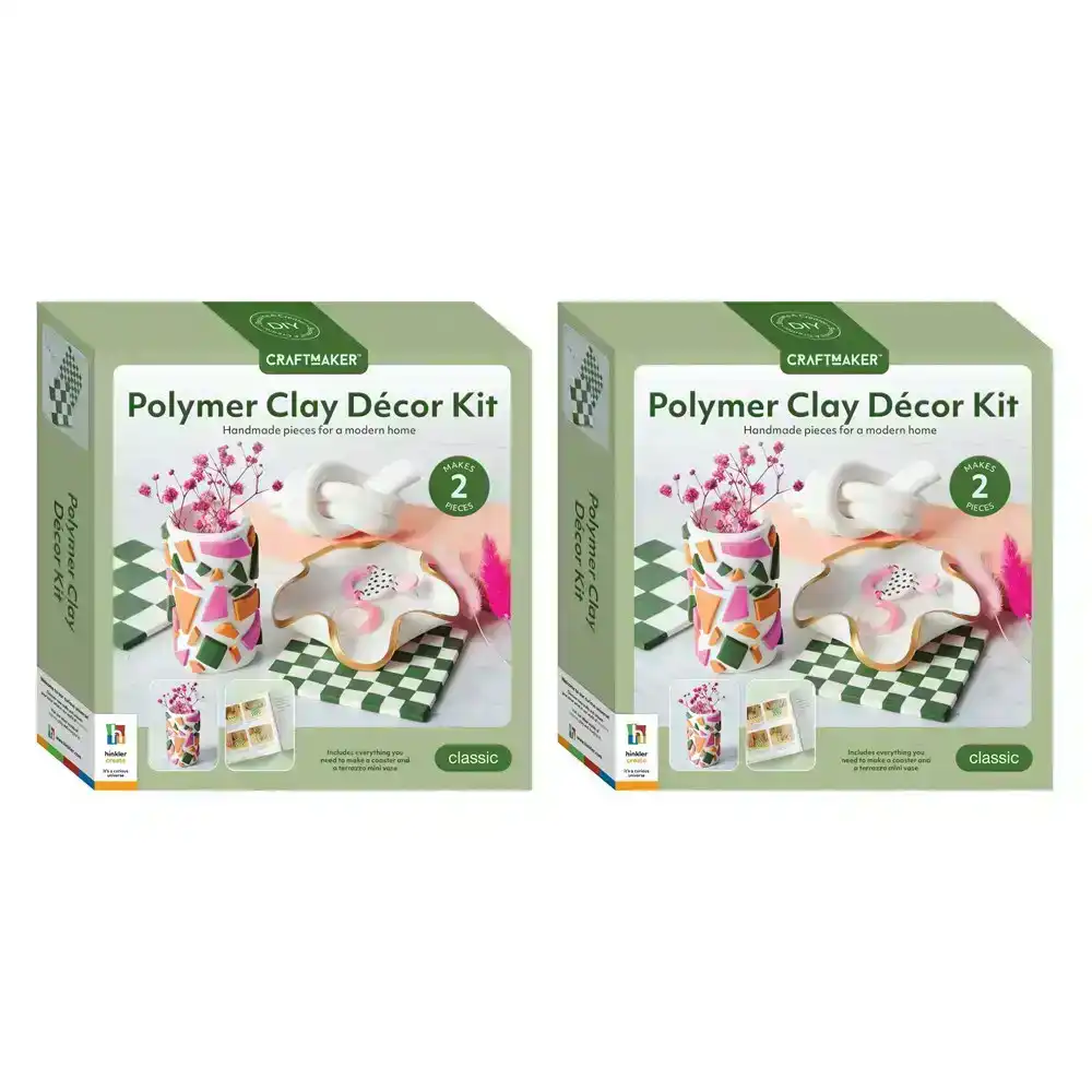 2PK Craft Maker Polymer Clay Home Décor Coaster/Vase Art/Craft Pottery Hobby Kit