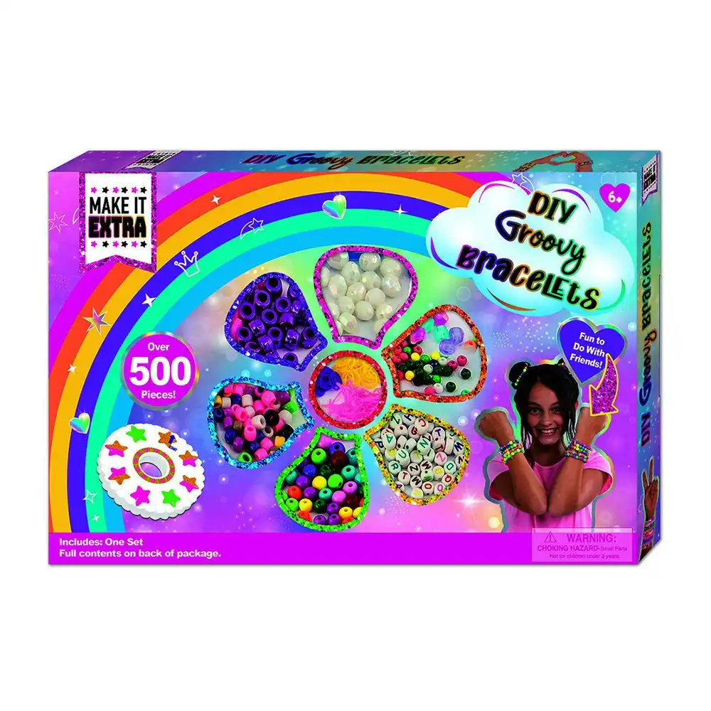 500pc Creative Kids Groovy Bracelet Kit DIY Beads Accessory Craft Children 6y+