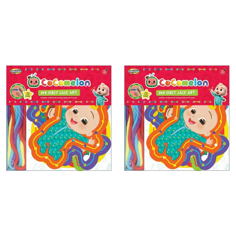 2x Creative Kids Cocomelon Lace Art Children Craft Interactive Activity Toy 3y+