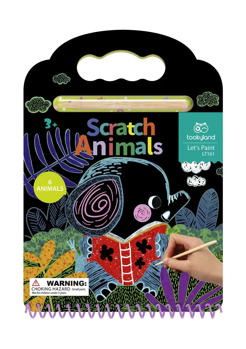 2pc Tookyland Scratch Animal Art/Craft Home/School Activity Fun Play Toy 3+