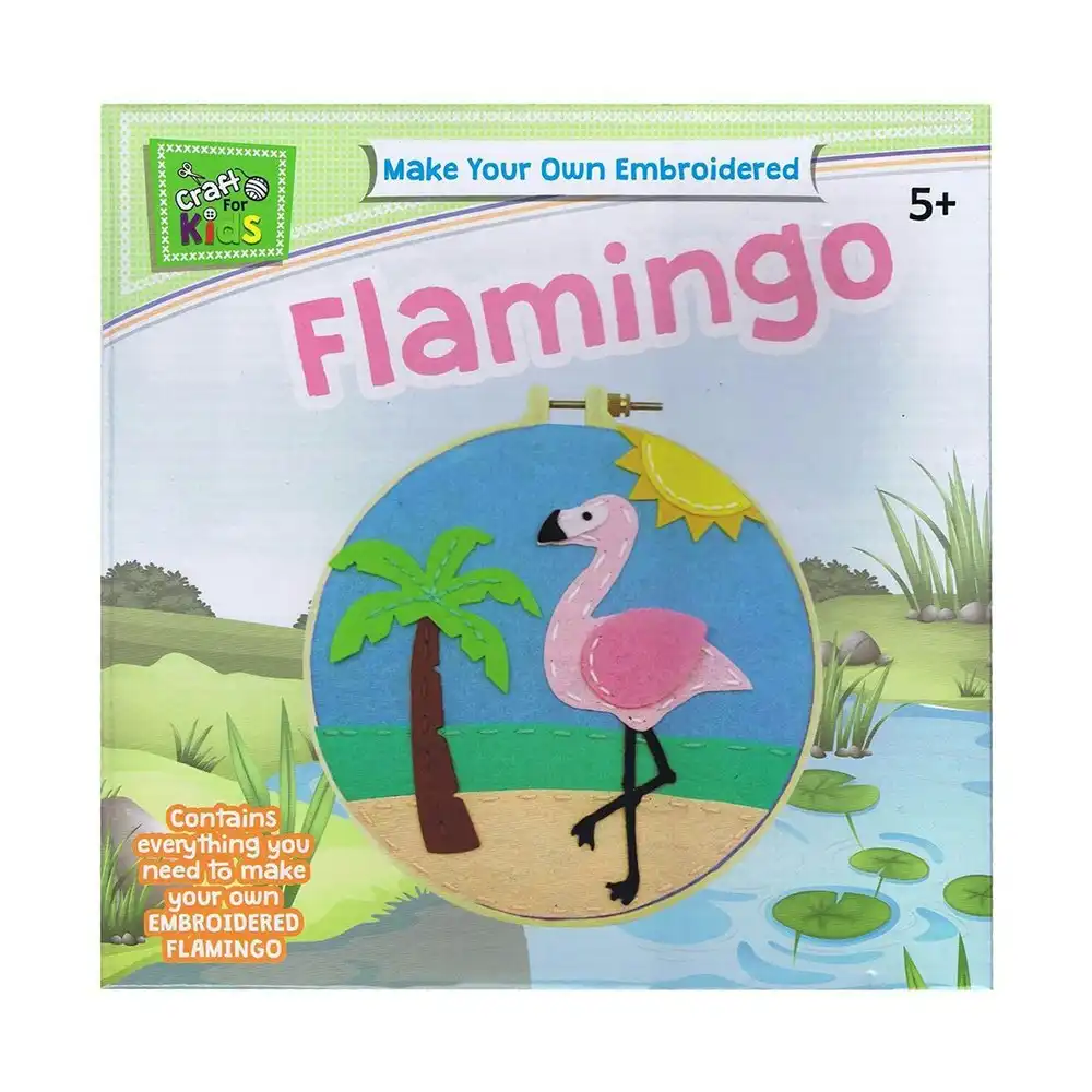 Craft for Kids Make Your Own Embroidered Flamingo DIY Children Activity Kit 5y+