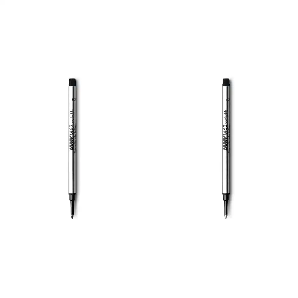 2x Lamy M63 Hangsell Rollerball Pen Refill Medium Fits 2000/Scala/Accent Black