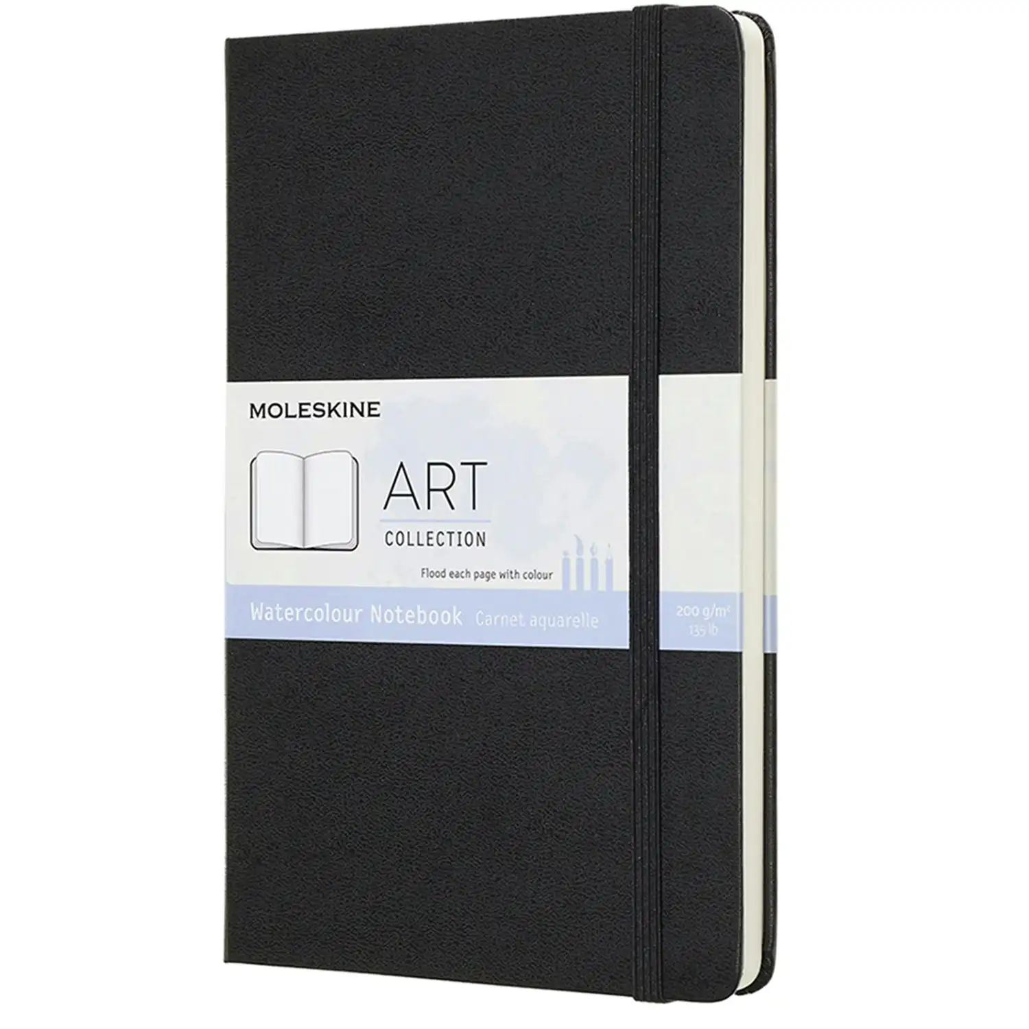 Moleskine Art 200gsm Thread Bound Watercolour Notebook Draw/Sketch Paper L Black