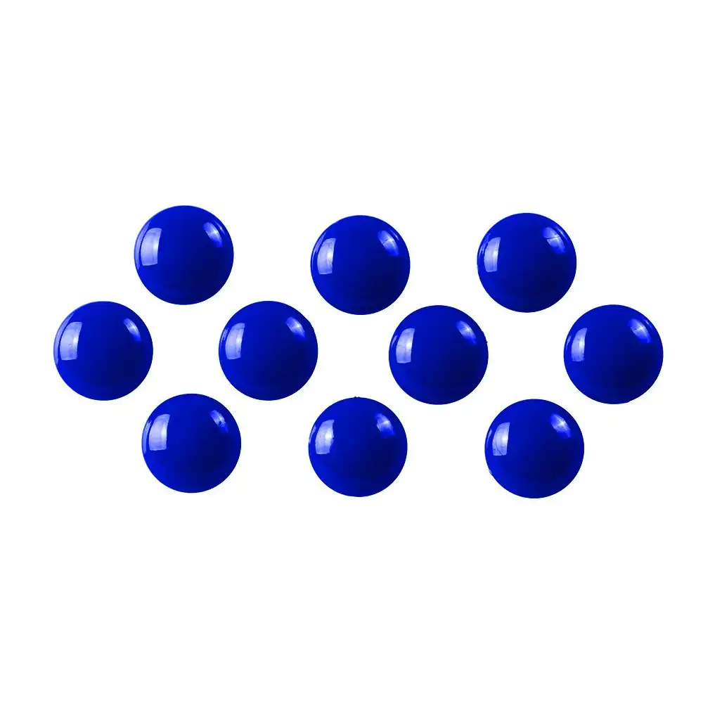 10PK Quartet 30mm Magnet Buttons Document/Photo Holder For Magnetic Board Blue