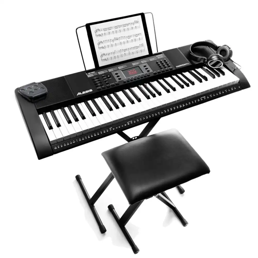 Alesis Harmony 61 Key Electric Keyboard w/Headphones/Bench/Footpedal/Speakers