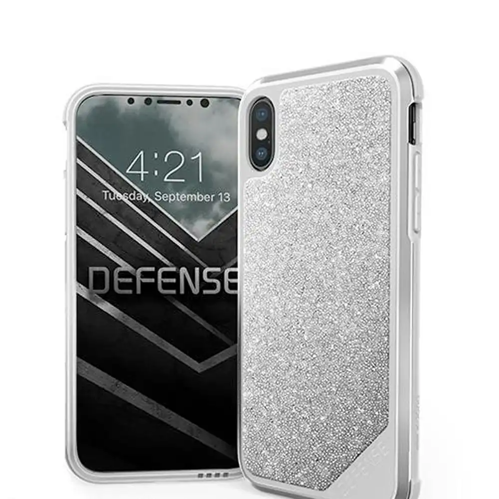 X-Doria Defense Lux Phone Case Cover Protection For iPhone XS Max White Glitter