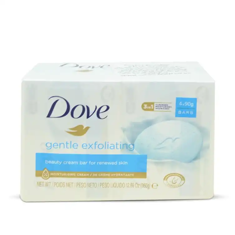 Dove Gentle Exfoliating Beauty Cream Soap Bar 4x100g