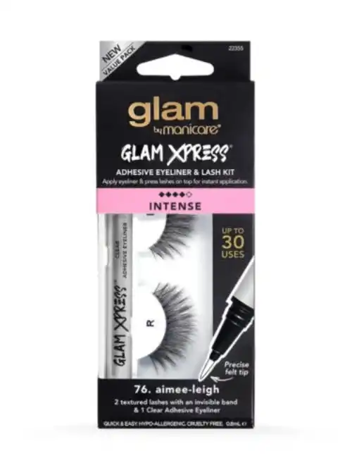 Glam By Manicare Xpress Black Adhesive Eyeliner & Lash Kit Aimee-leigh