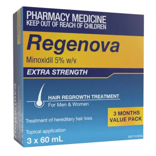 Regenova 5% Topical Hair Regrowth Treatment 3 X 60ml