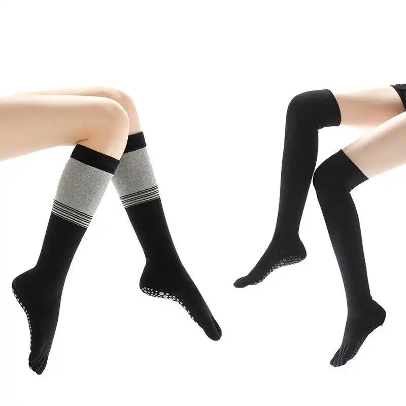 Women Long Massage Pilates Socks Yoga Socks Anti-skid Grip Non Slip Socks Medium