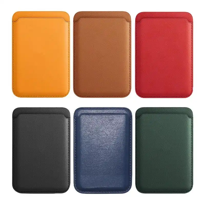 Magnetic Card Holder For Magsafe iPhone 14 13 Pro Max Leather Wallet Card Pocket