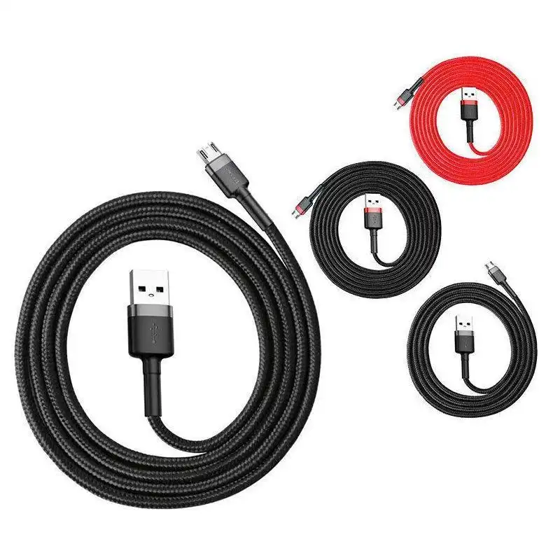 Baseus Micro USB 2.4A Fast Charging & Data Sync Cable Cord For Android Samsung 1PC 2M