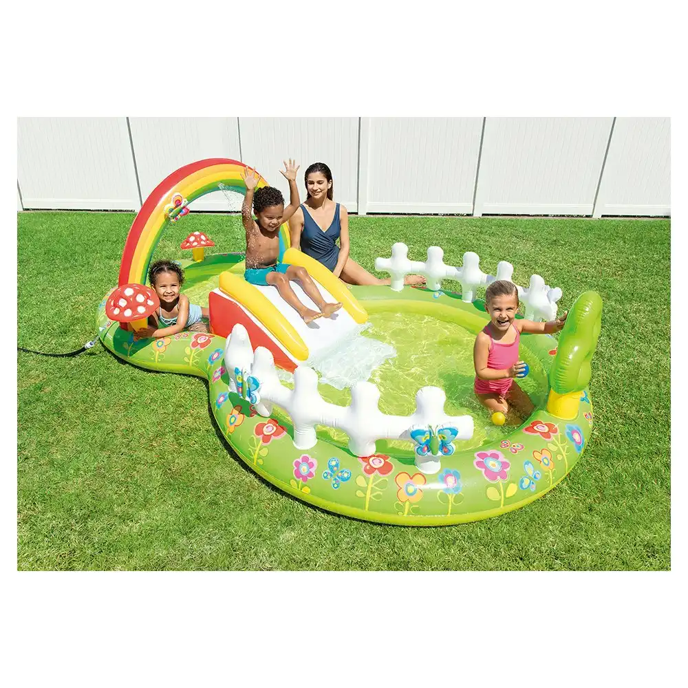 Intex 2.9m Inflatable Garden Kids Play Centre/Toys Water Slide/Outdoor Pool 3y+