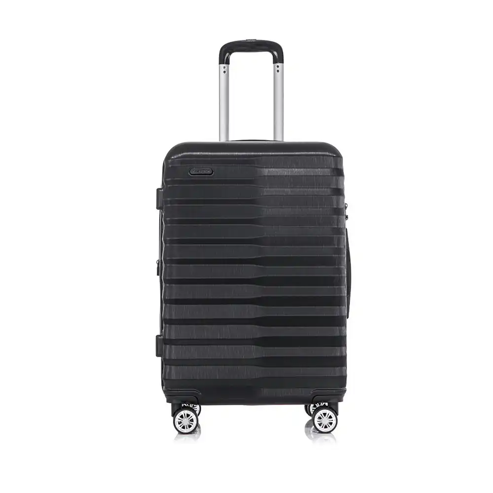 SwissTech Odyssey 76L/66cm Checked Luggage Travel Suitcase Trolley Bag Black