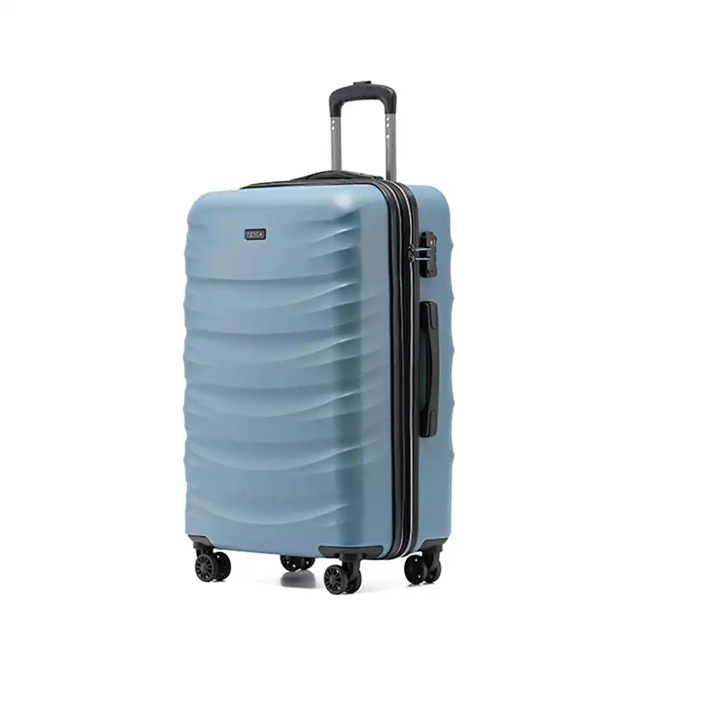 2pc Tosca Interstella 26"/30" Checked Trolley Travel Suitcase Md/Lg - Blue