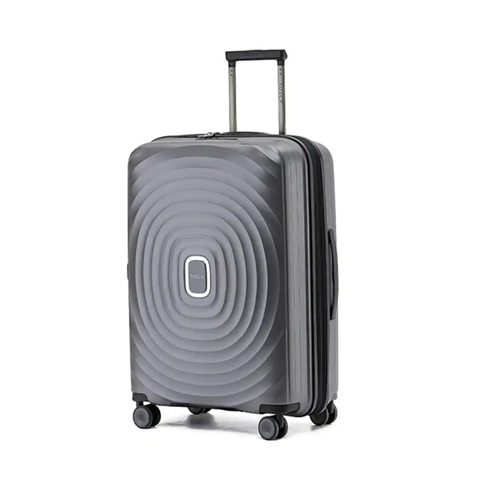 Tosca Eclipse 25" Checked Travel Lightweight Suitcase 67x45x29cm Charcoal