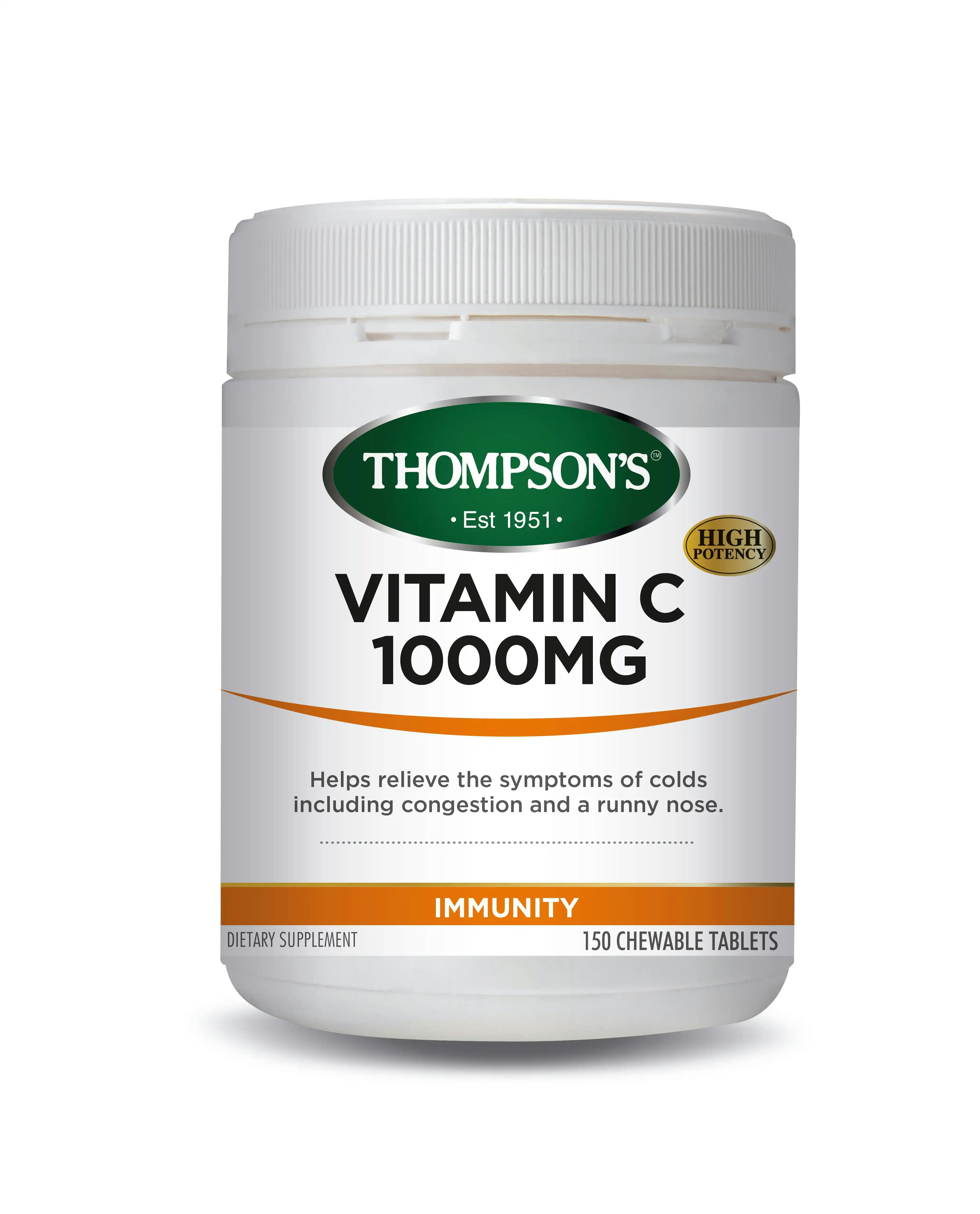 Thompson's Vitamin C 1000Mg 150 Chewable Tablets