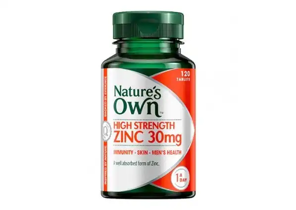 Natures Own High Strength Zinc 30mg 120 Tabs