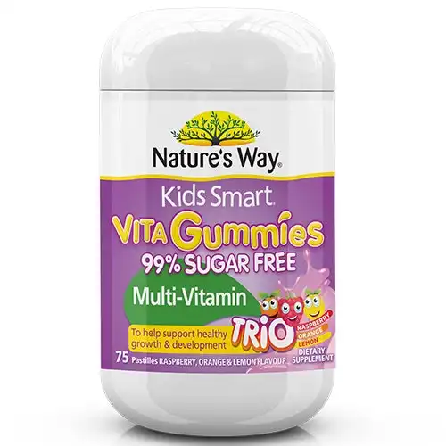 Natures Way Kids Vita Smart Gummies Sugar Free Multi Trio 75 Past