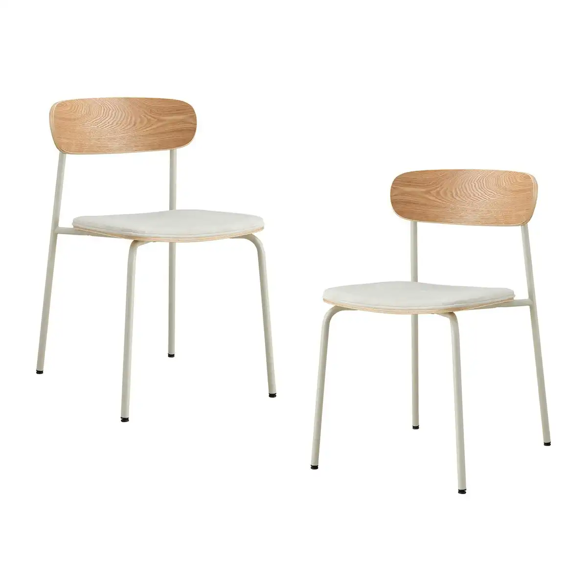 Cove Fabric Dining Chair Set of 2 (Cream, Ash)