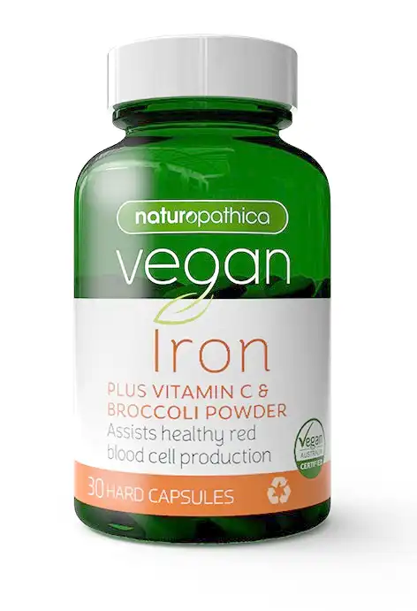 Naturopathica Vegan Iron Plus Vitamin C & Broccoli Powder 30 Capsules