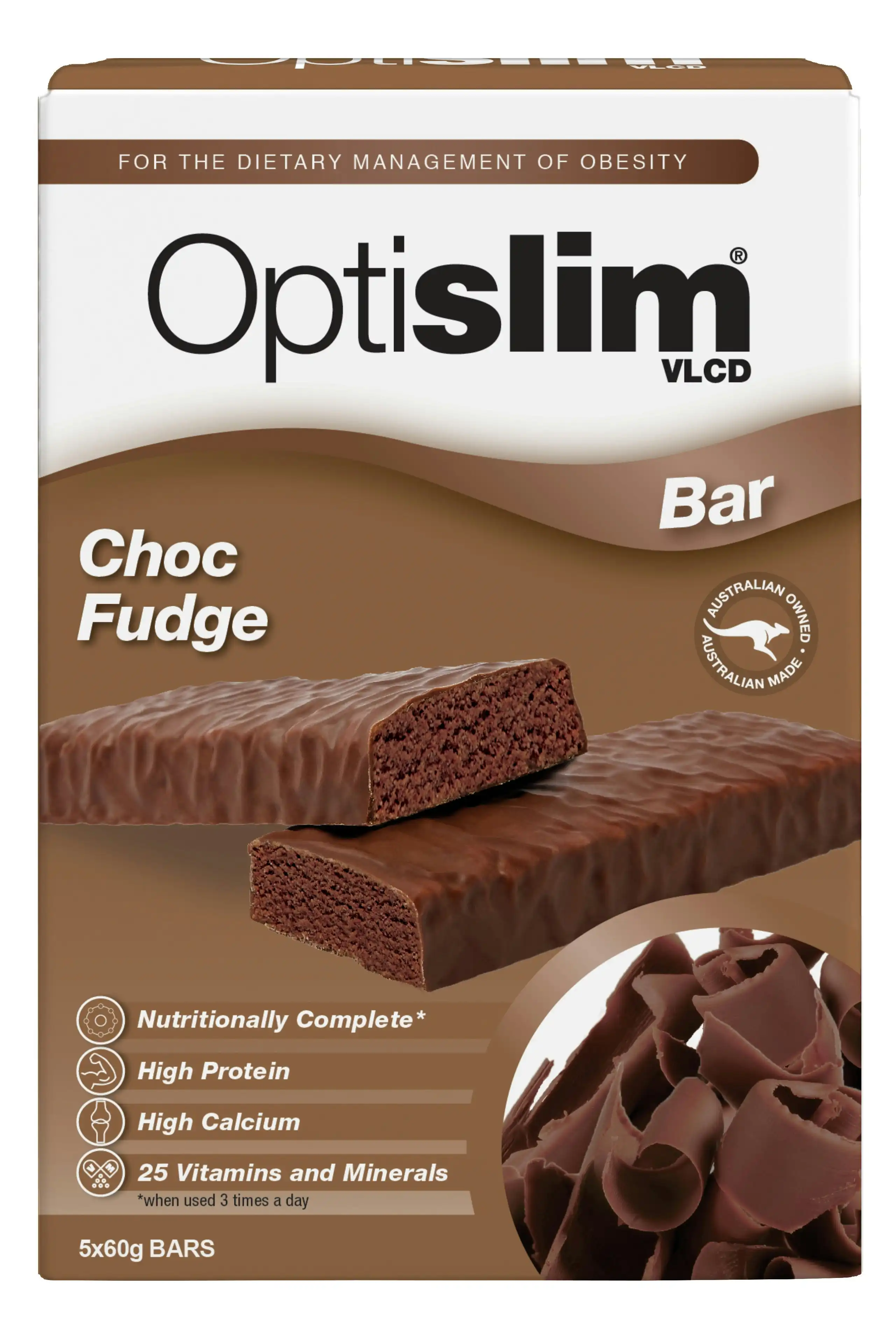 OptiSlim VLCD Choc Fudge Bar 5X60g