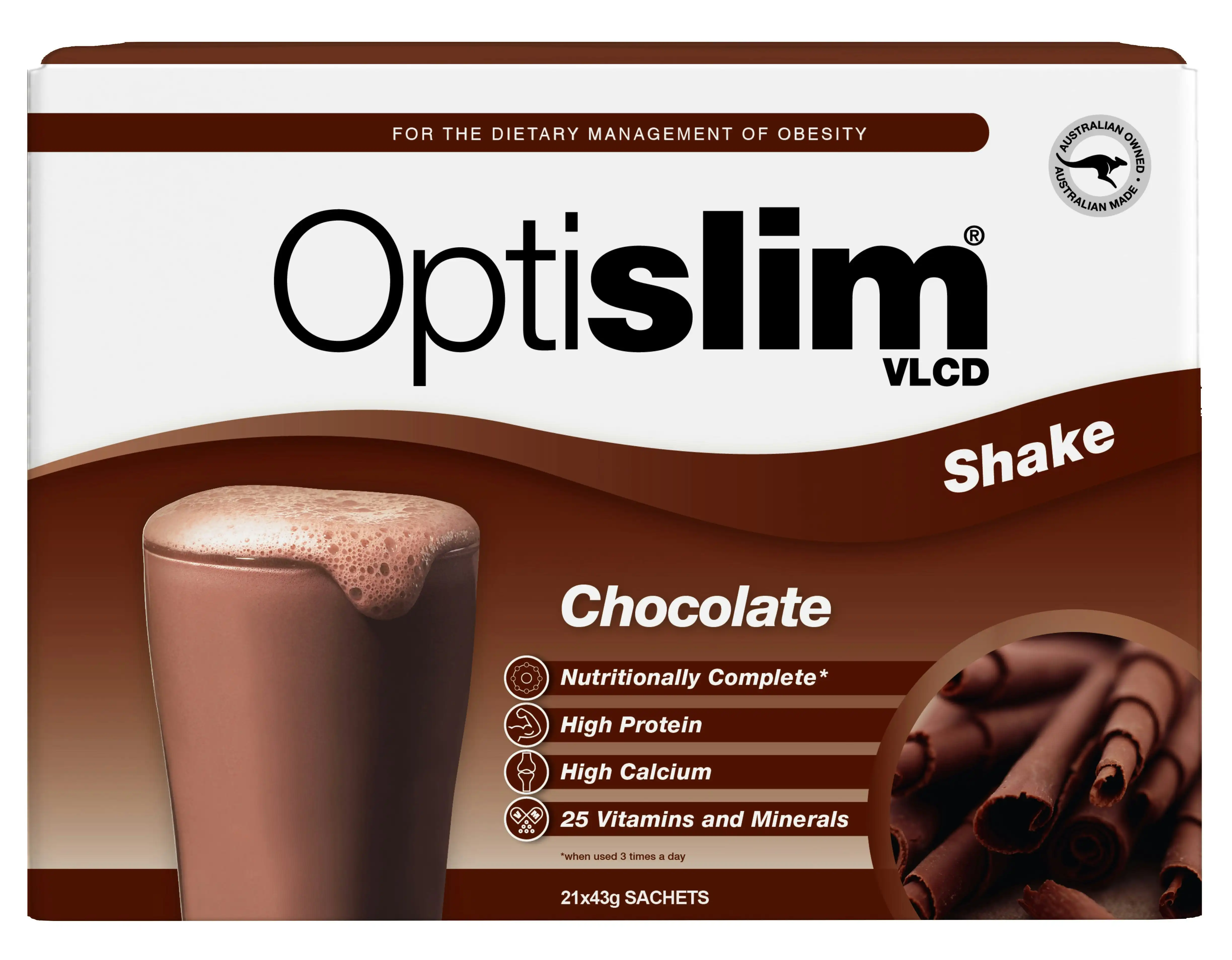 OptiSlim VLCD Shake Chocolate 21X43g
