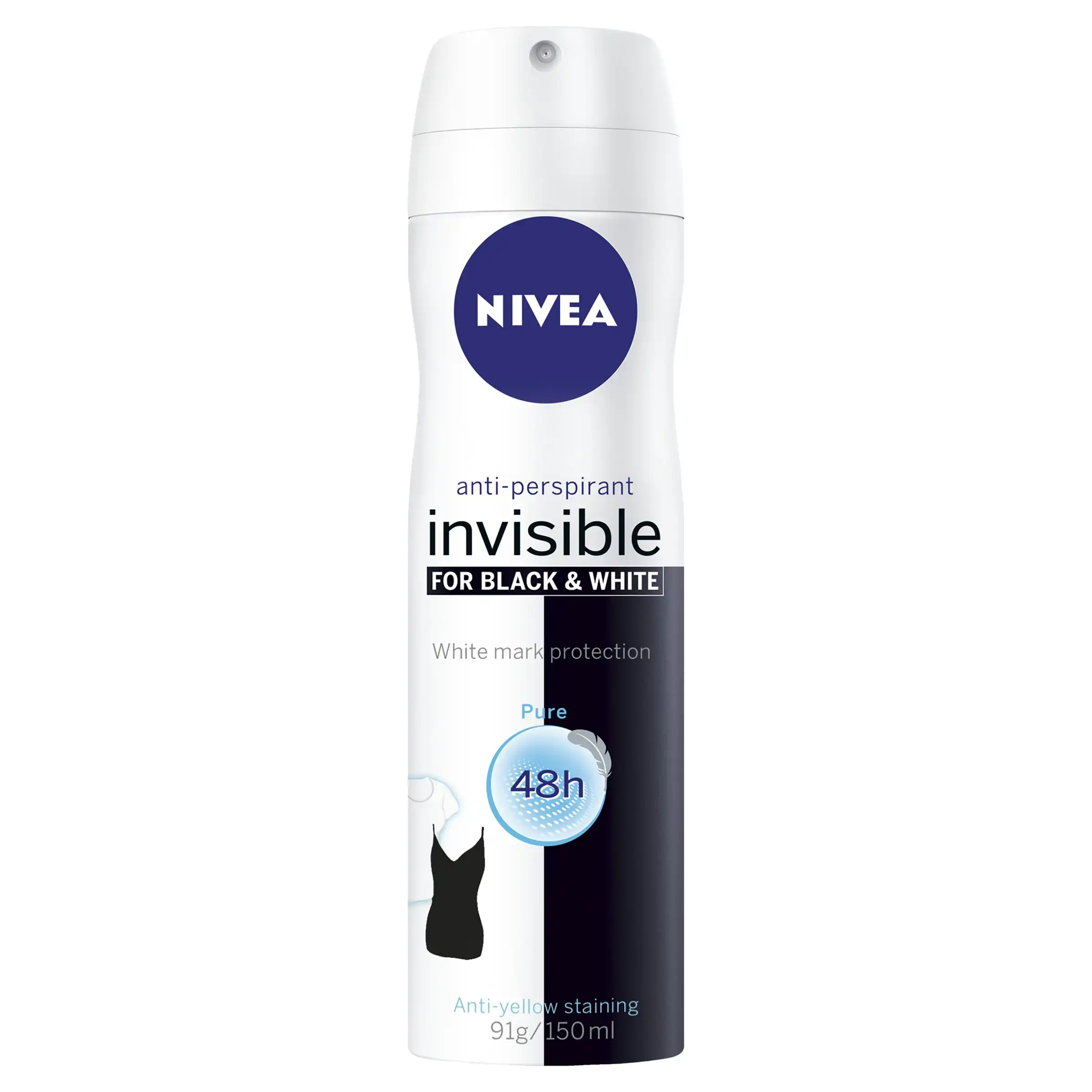 Nivea Invisible for Black & White Pure Deodorant 150ml