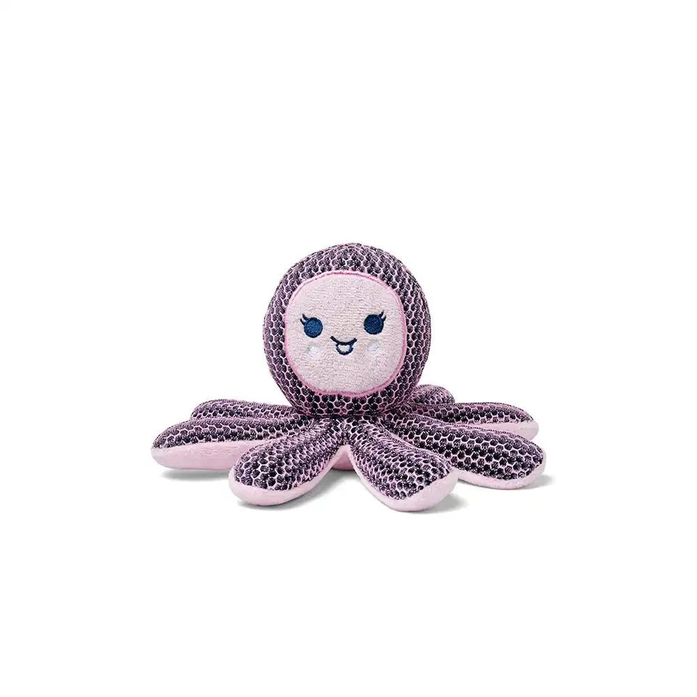 Gummi Pals Dog/Puppy Toy Soft Plush Stuffed Octopus Squeaker Trainer Fetch Pink