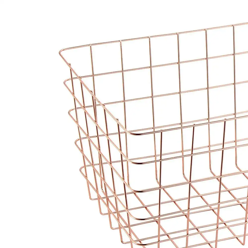 Maine & Crawford Milton 38cm Wire Metal Basket Storage Organiser Large Copper