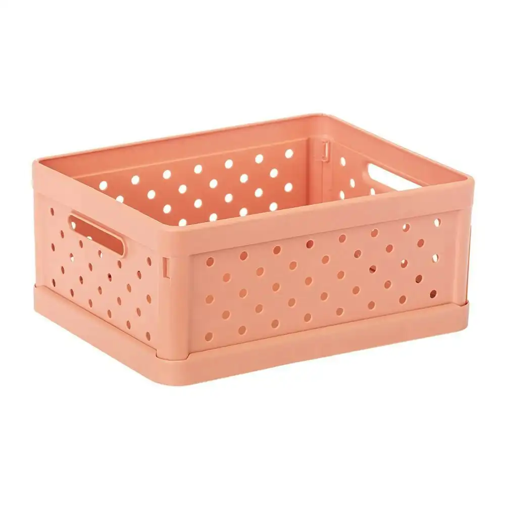 Vigar Compact 3.3L Plastic Foldable Crate Home Basket Storage Sunrise Orange