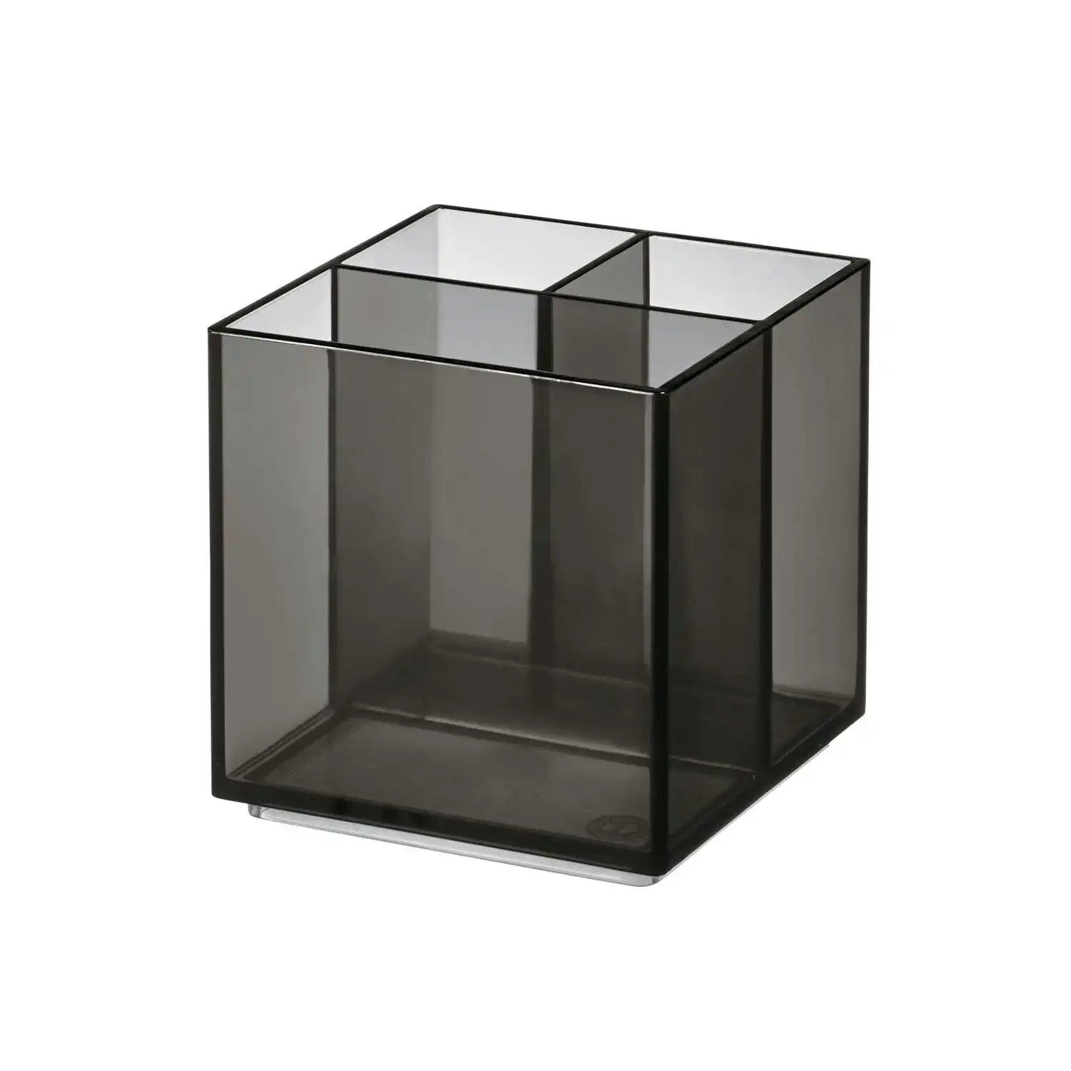 Idesign 10.79cm Cosmetic Cube Makeup Storage Holder Organiser Smoke/Matte Black