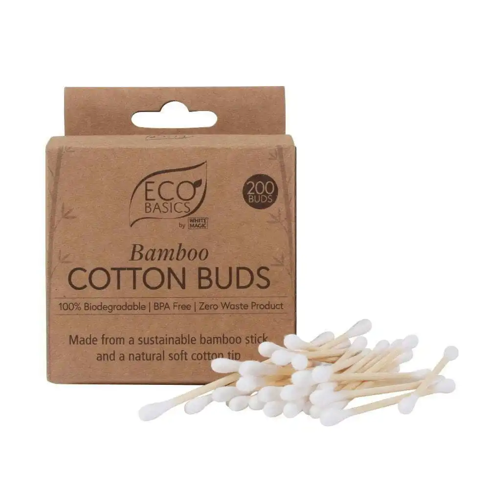 Eco Basics Bamboo Soft Cotton Buds/Tips Ear Cleaning Swabs Wax Removal Tool