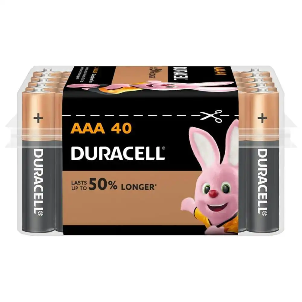 40pc Duracell AAA Alkaline Power Long Lasting Coppertop Batteries 1.5v