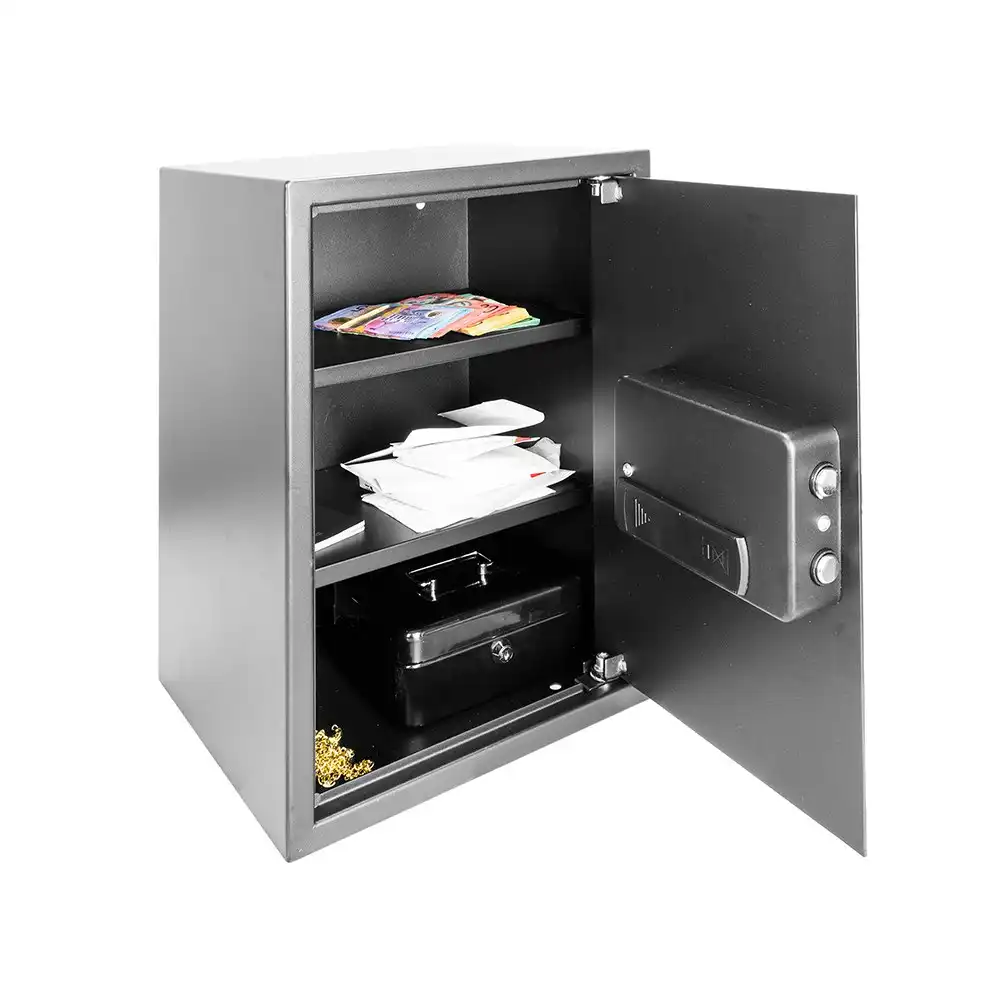 Defence Home Digital Code Security Safe w/Removable Shelf 500x350x310mm - Black