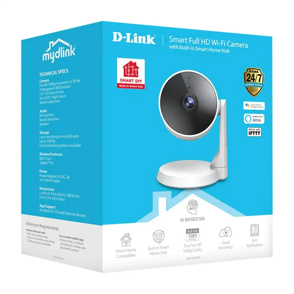 D-Link DCS-8330LH Smart HD Wi-Fi Security Camera CCTV With Built-in Home Hub