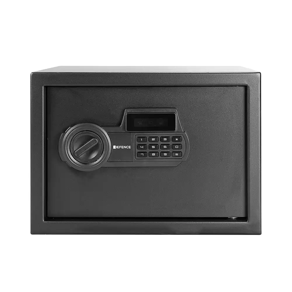 Defence Home Digital Code Security Safe w/Removable Shelf 250x350x250mm - Black