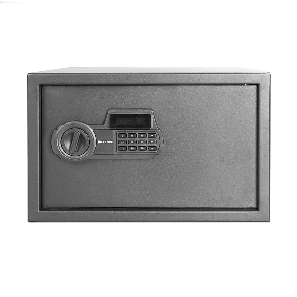 Defence Home Digital Code Security Safe w/Removable Shelf 270x430x360mm - Black